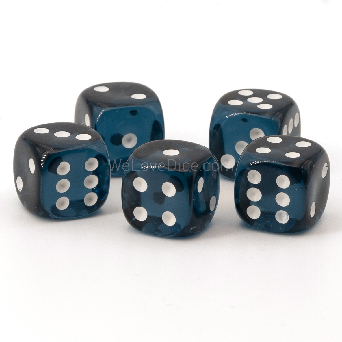 10mm Würfel in petrol transparent / weiß Transparent