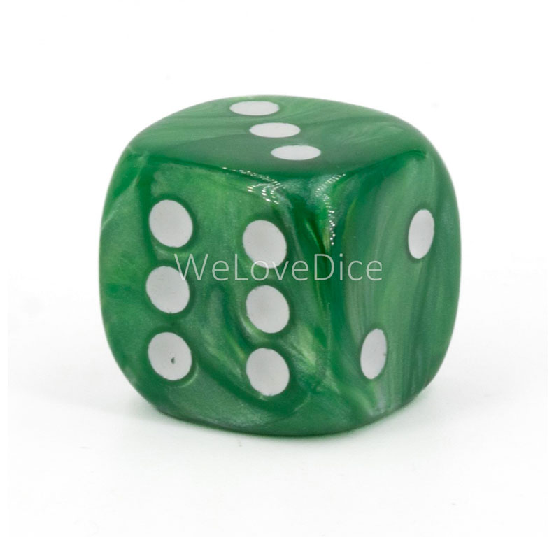 18mm Würfel in grün / weiß Seide