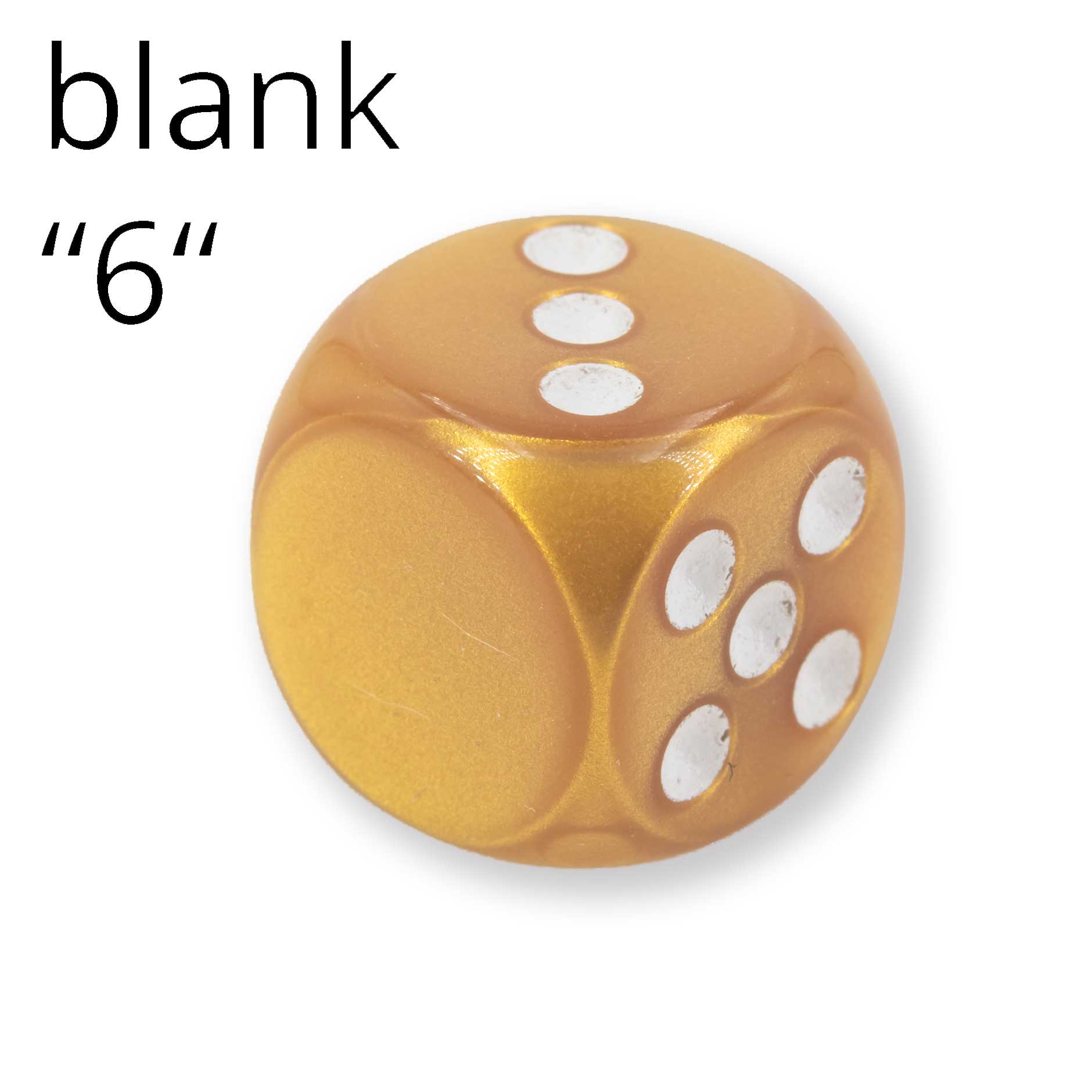 16mm Würfel in goldgelb / weiss Seide ohne "6"
