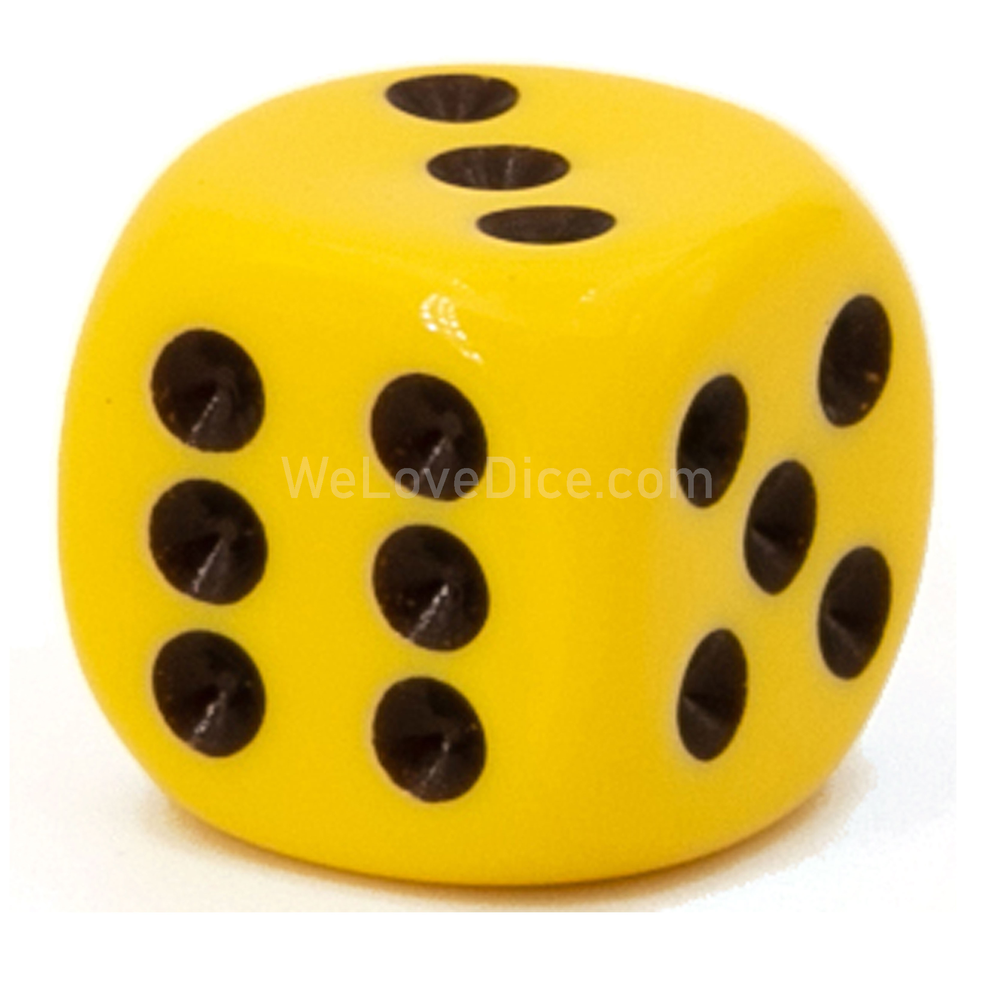 25mm Würfel in gelb / schwarz Satt