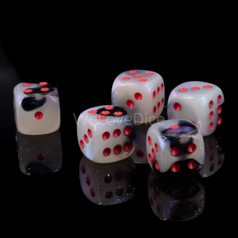 12mm Würfel in schwarz weiß / rot 2-Ton