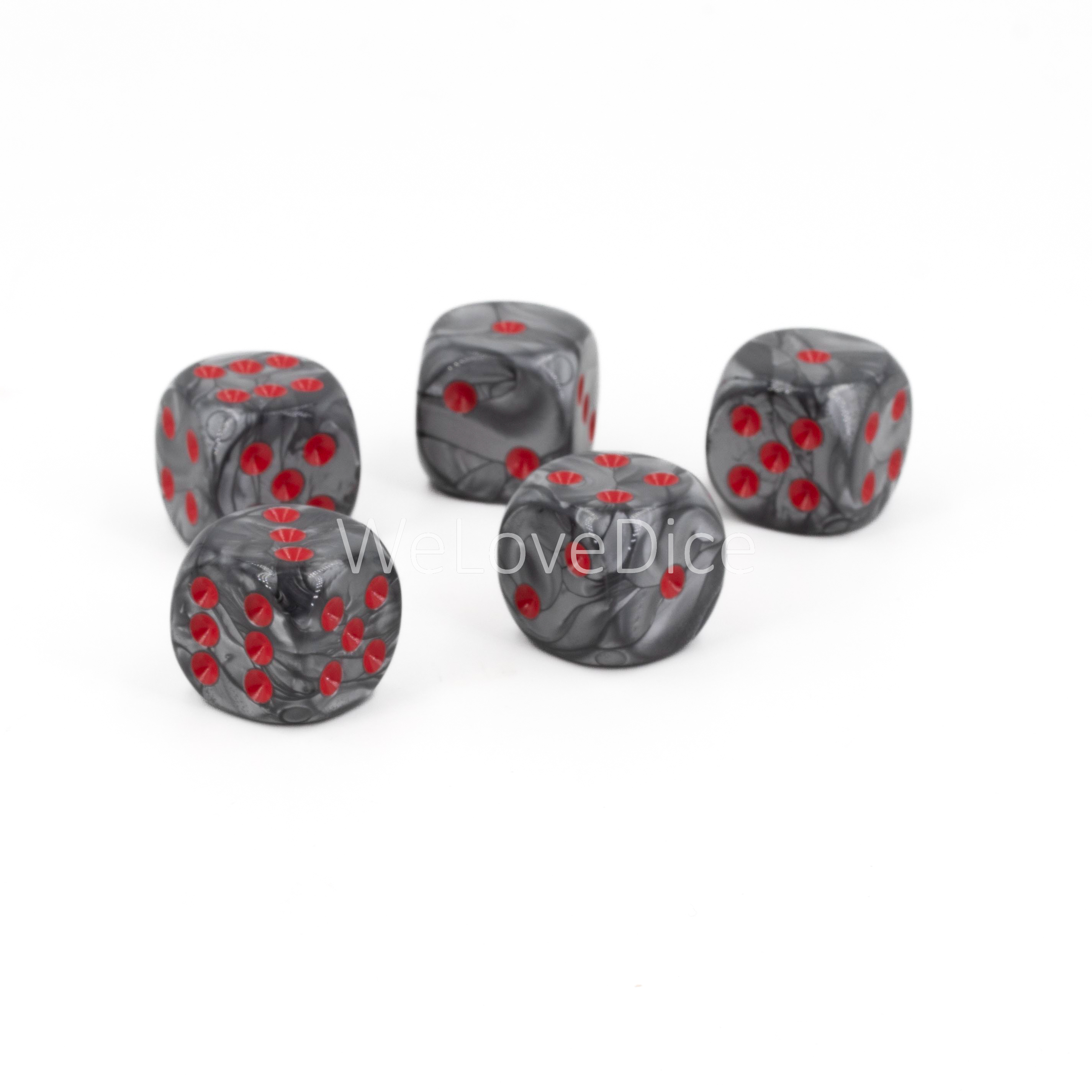 35mm Würfel in grau / rot Seide