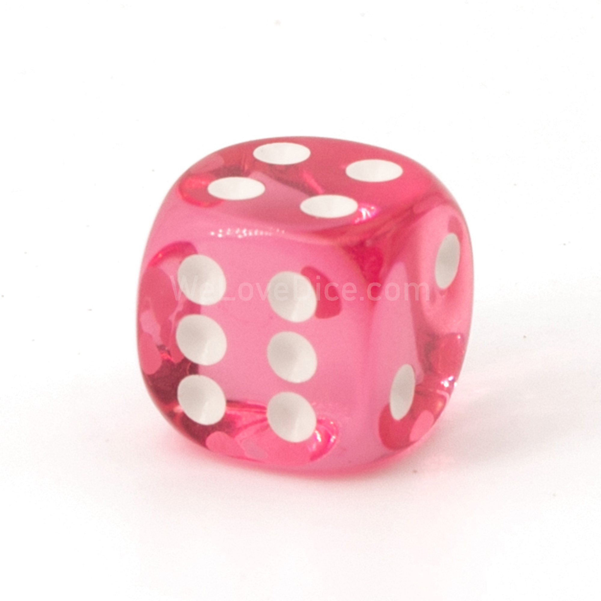 16mm Würfel in rosa / weiß Transparent