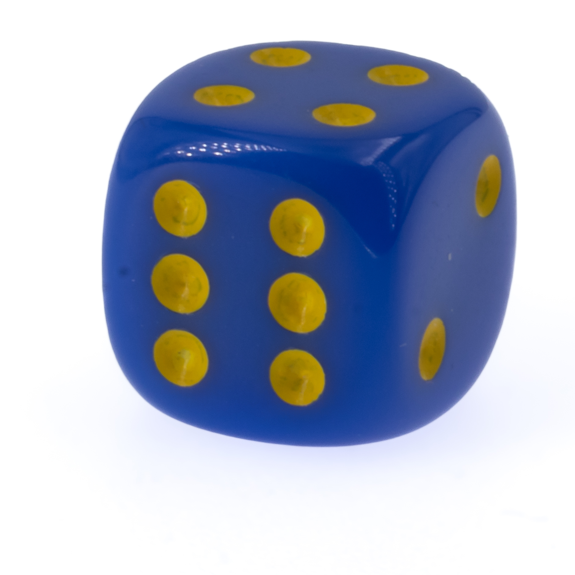 14mm Würfel in blau / gelb Satt