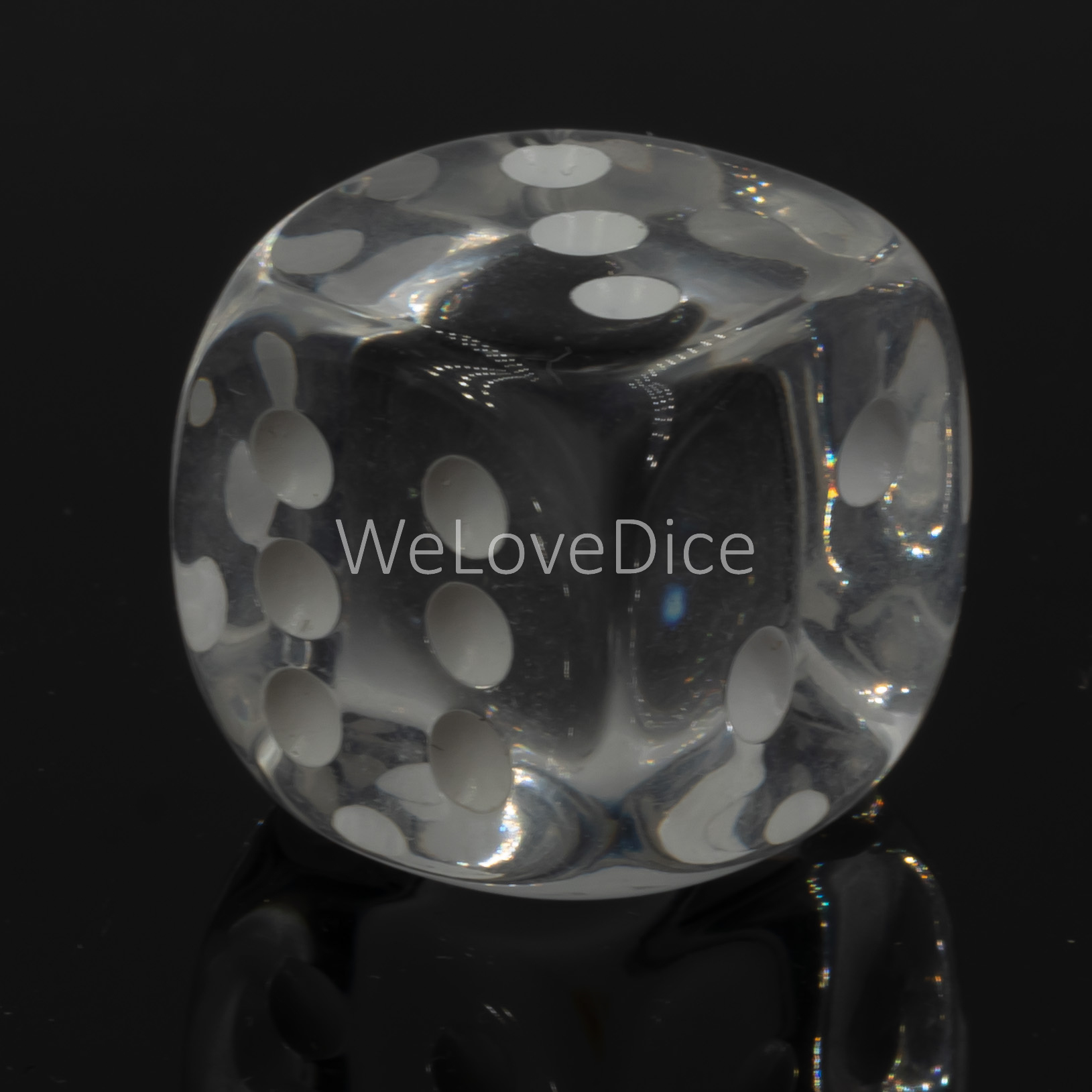 18mm Würfel in glasklar / weiss Transparent