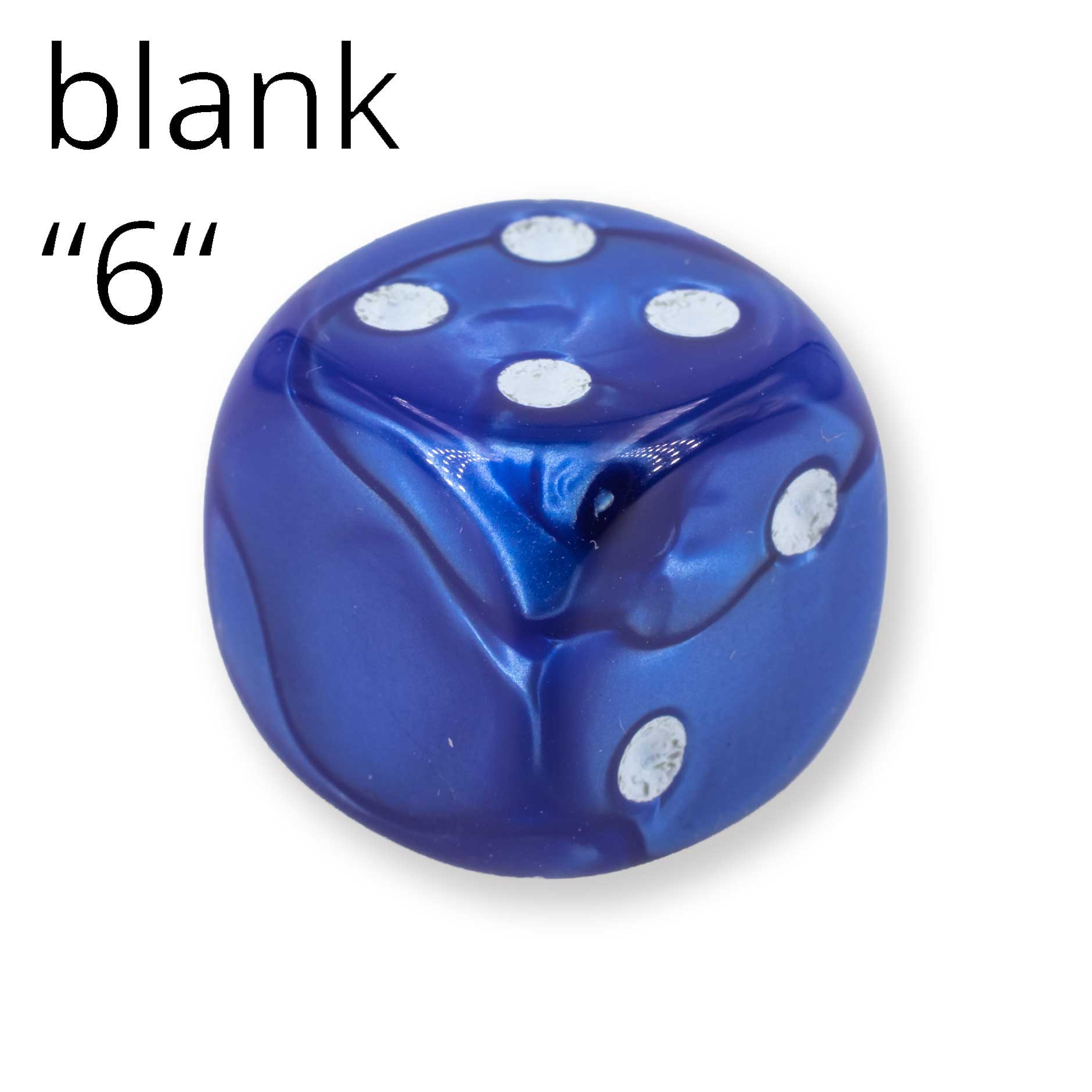 16mm Würfel in blau / weiss Seide ohne "6"