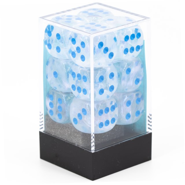 Borealis® Icicle™ / hellblau 16mm W6 Würfel Set (12 Würfel)