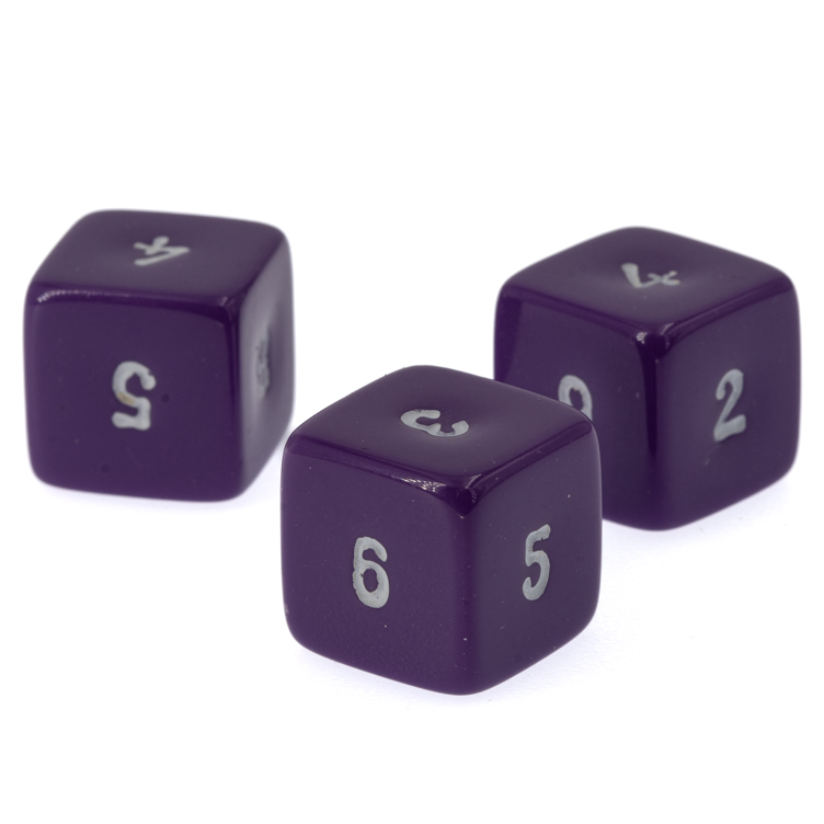 W6 Würfel in lila / weiß Satt