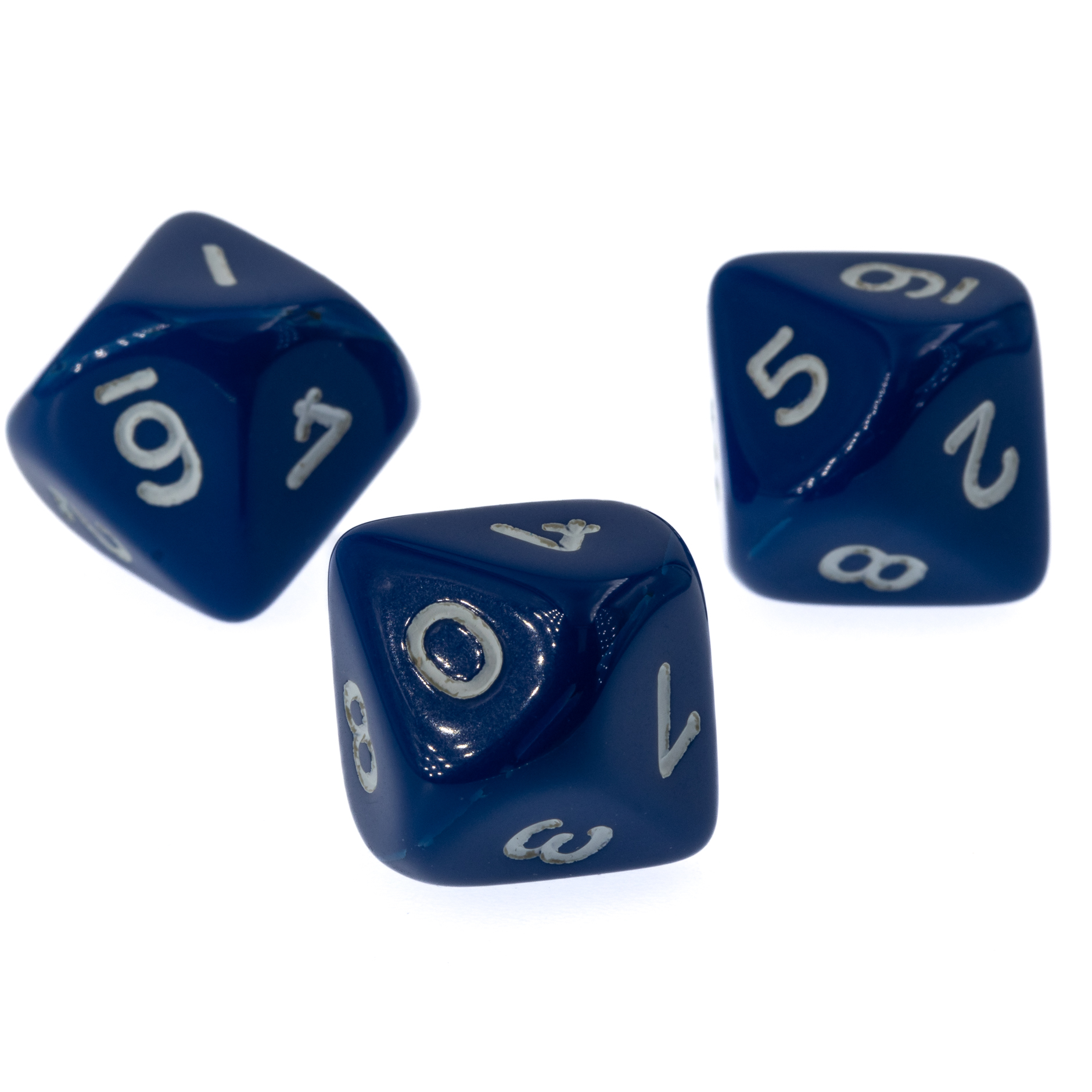 W10 Würfel in dunkelblau / weiß Satt