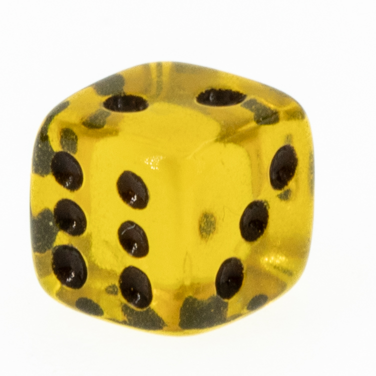 7mm Würfel in gelb /braun Transparent