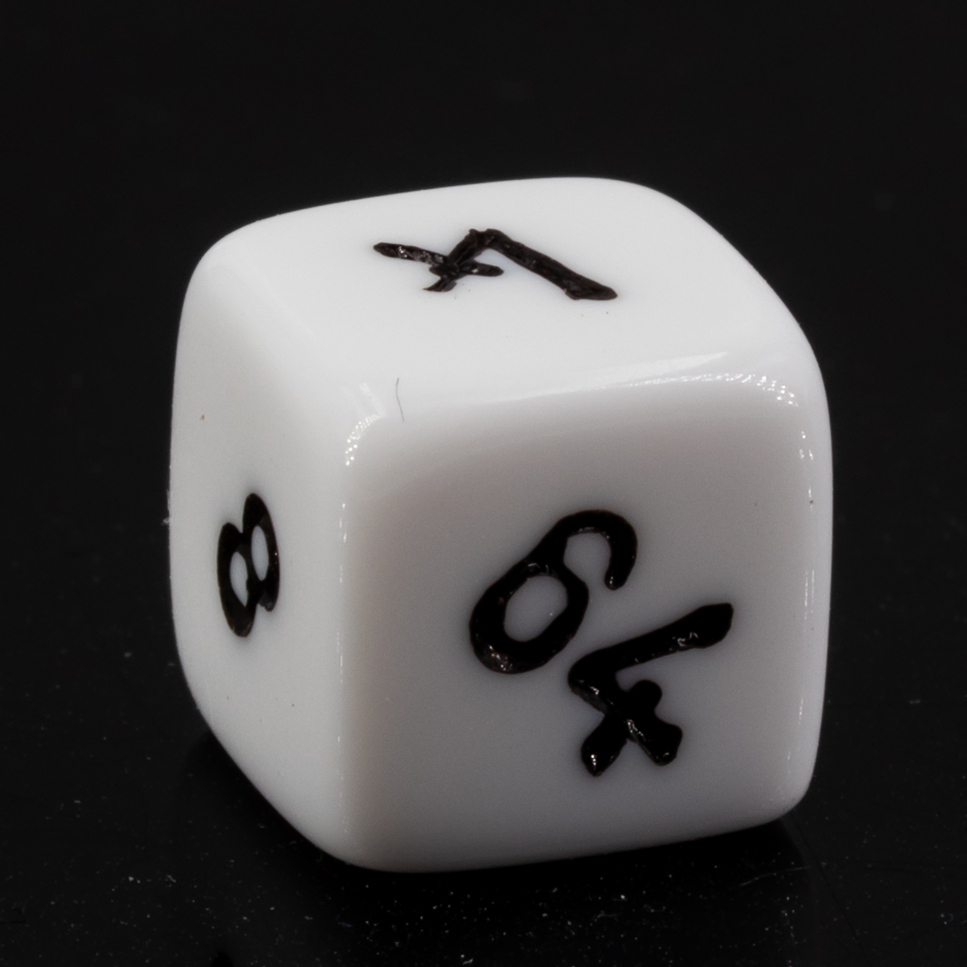 10mm Verdopplungs-Würfel in weiss / schwarz Satt