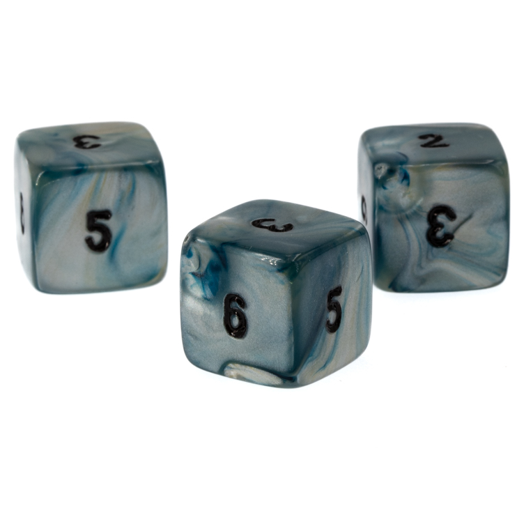 W6 Würfel in Coelestin blau Seide