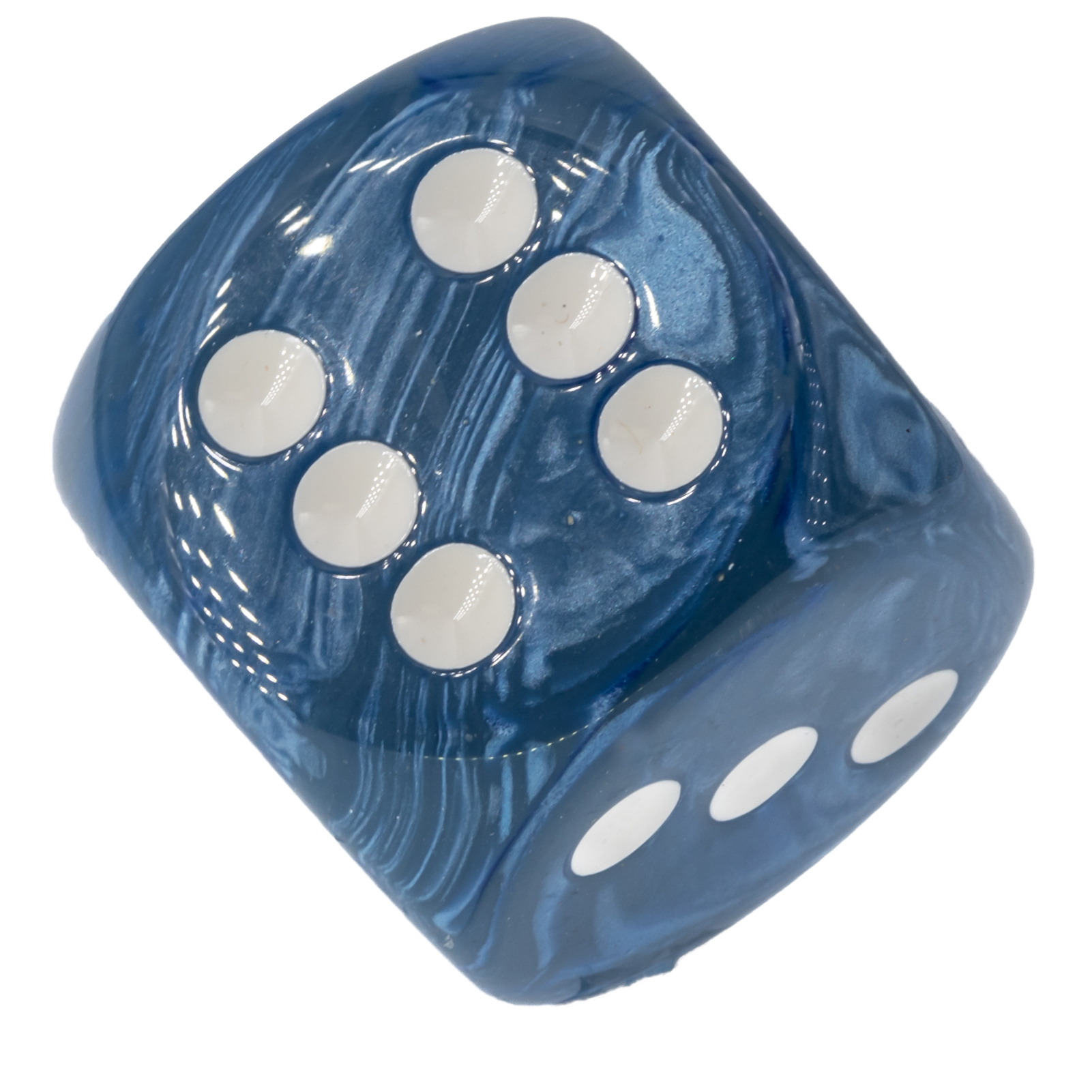 30mm Würfel in blau / weiß Seide