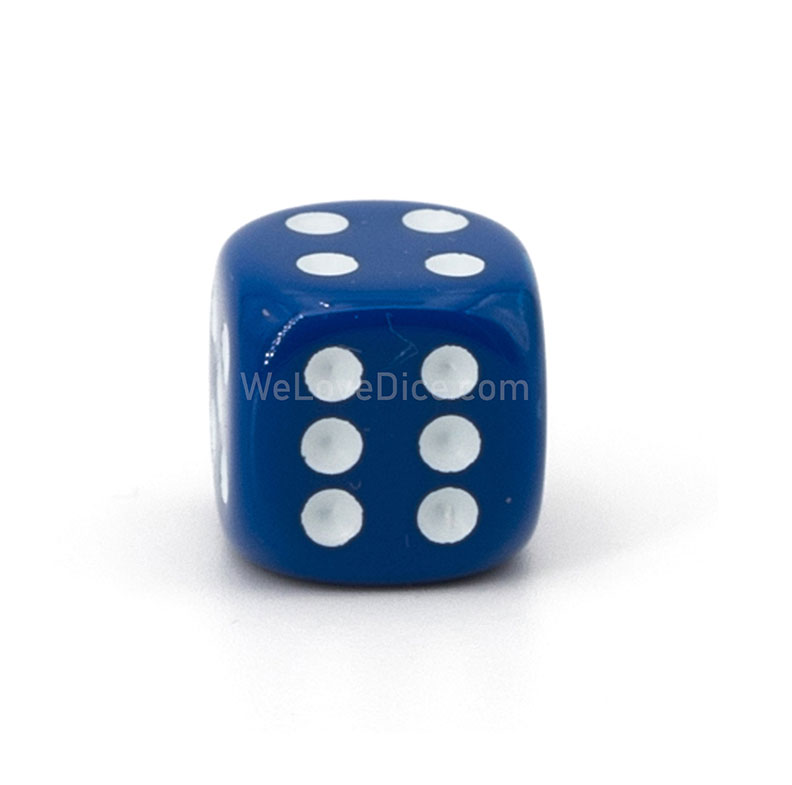 14mm Würfel in dunkelblau / weiß Satt