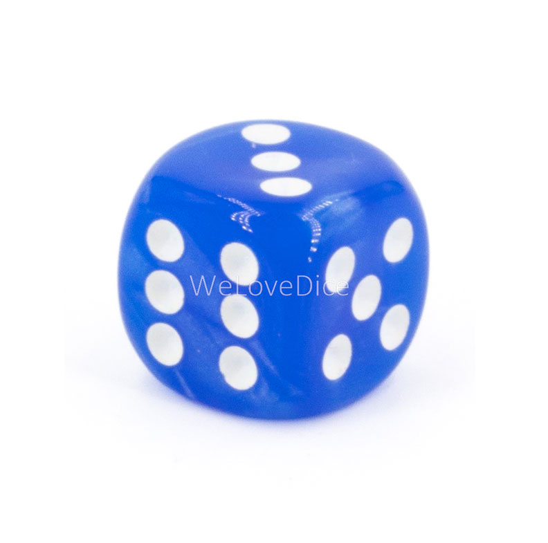 16mm Würfel in blau / weiß Seide