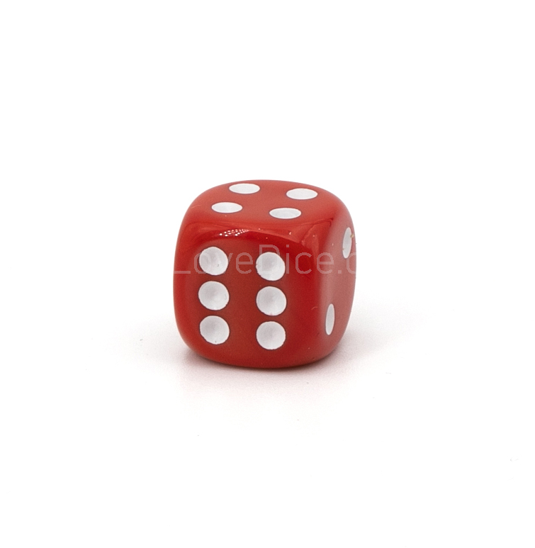 10mm Würfel in rot / weiß Satt