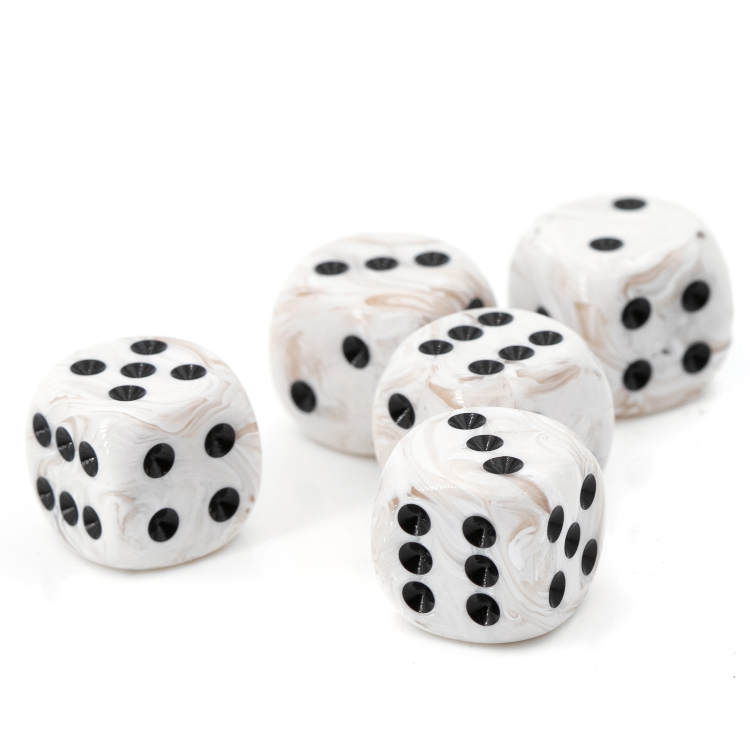 16mm Würfel in beige / schwarz Marmor