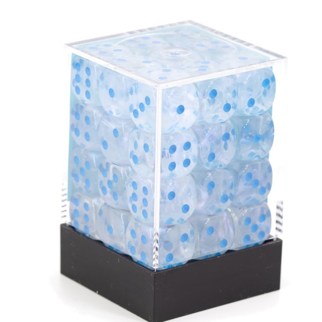 Borealis Icicle™ / hellblau 12mm W6 Würfel Set (36 Würfel)