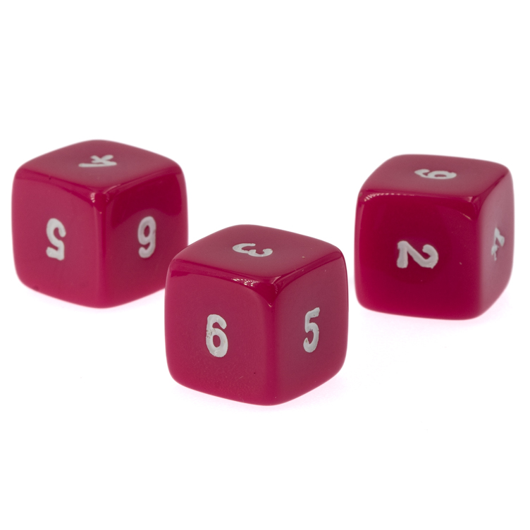 W6 Würfel in rosa / weiß Satt