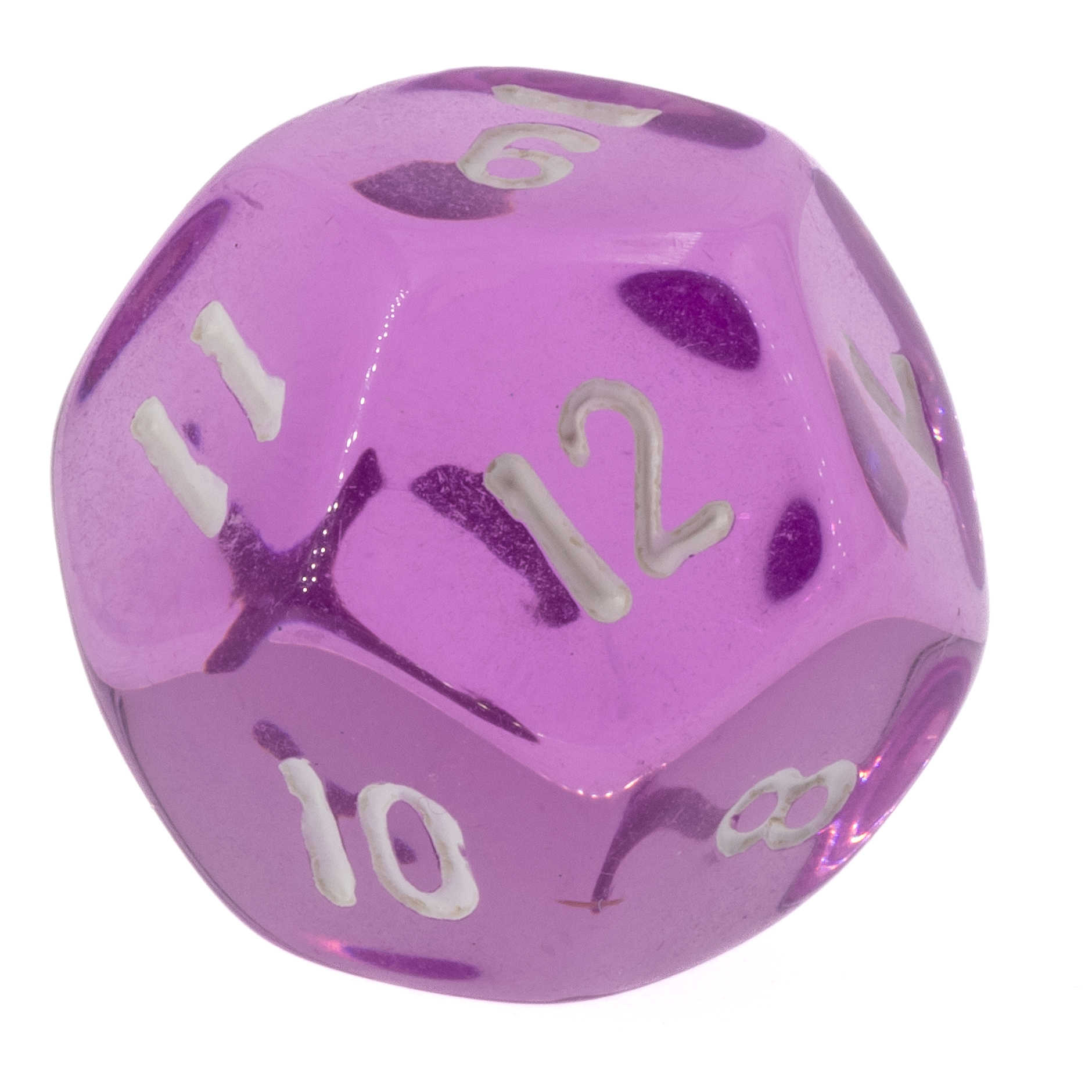 W12 Würfel in flieder / weiß Transparent