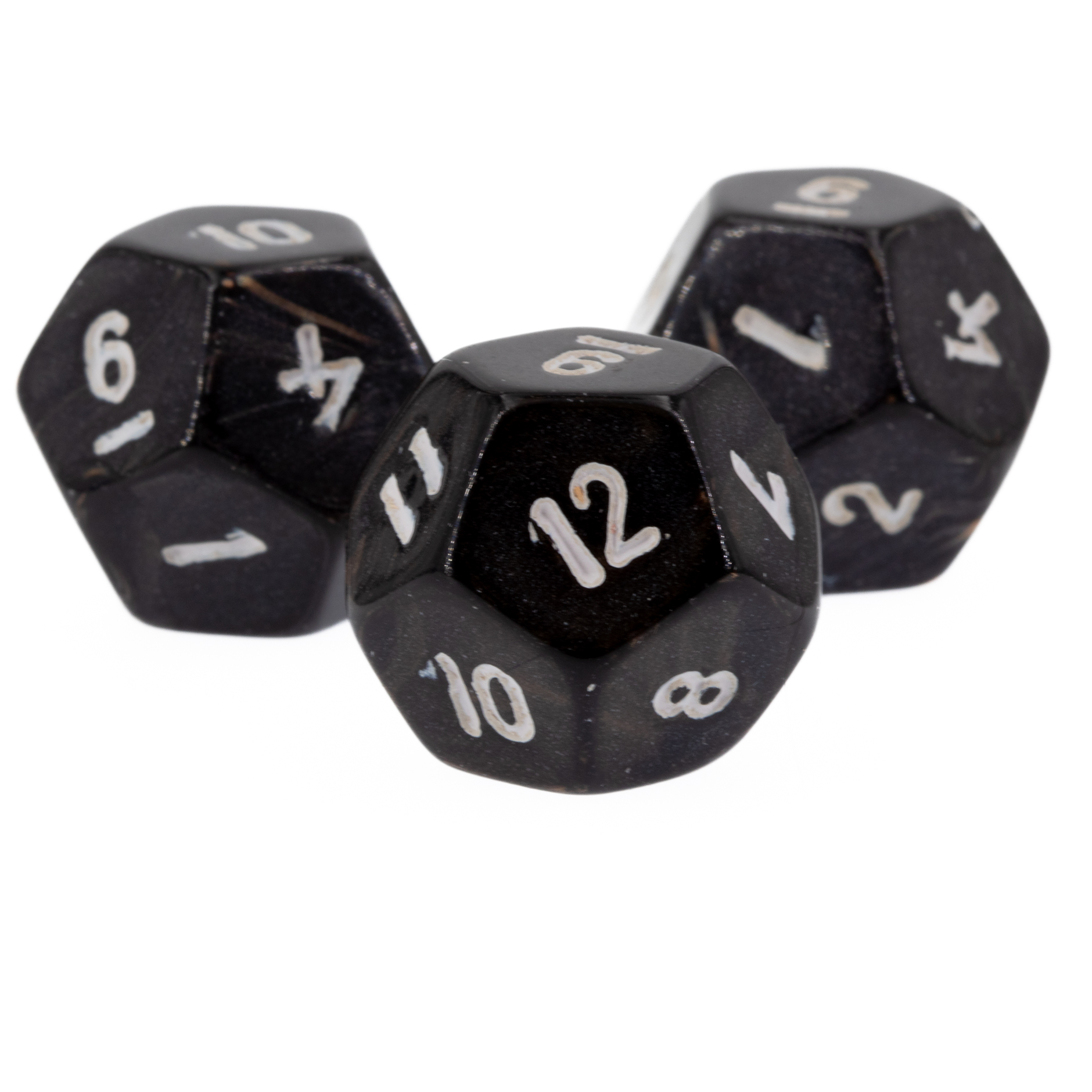 W12 Würfel in dunkelgrau / weiß Satt