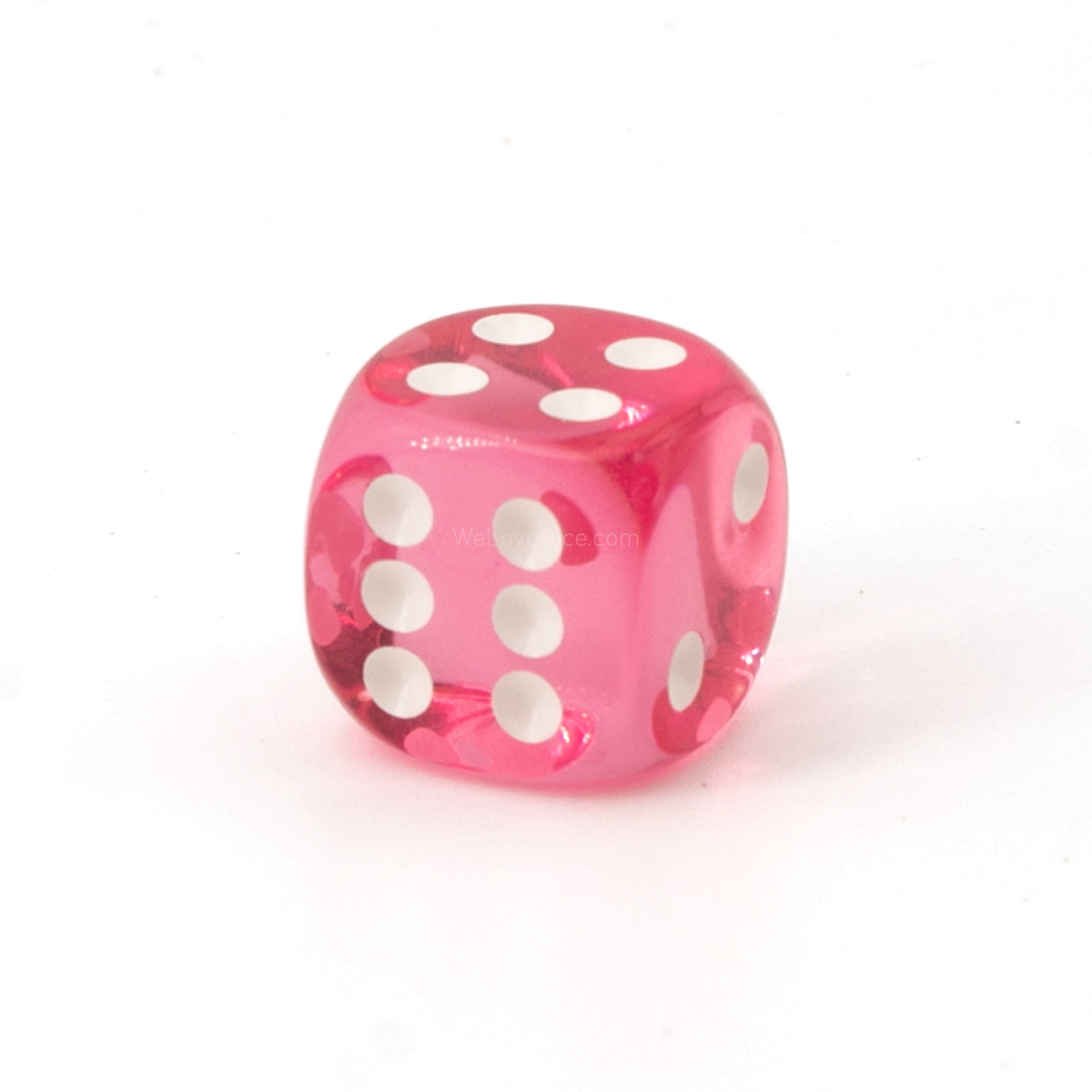 12mm Würfel in rosa / weiß Transparent