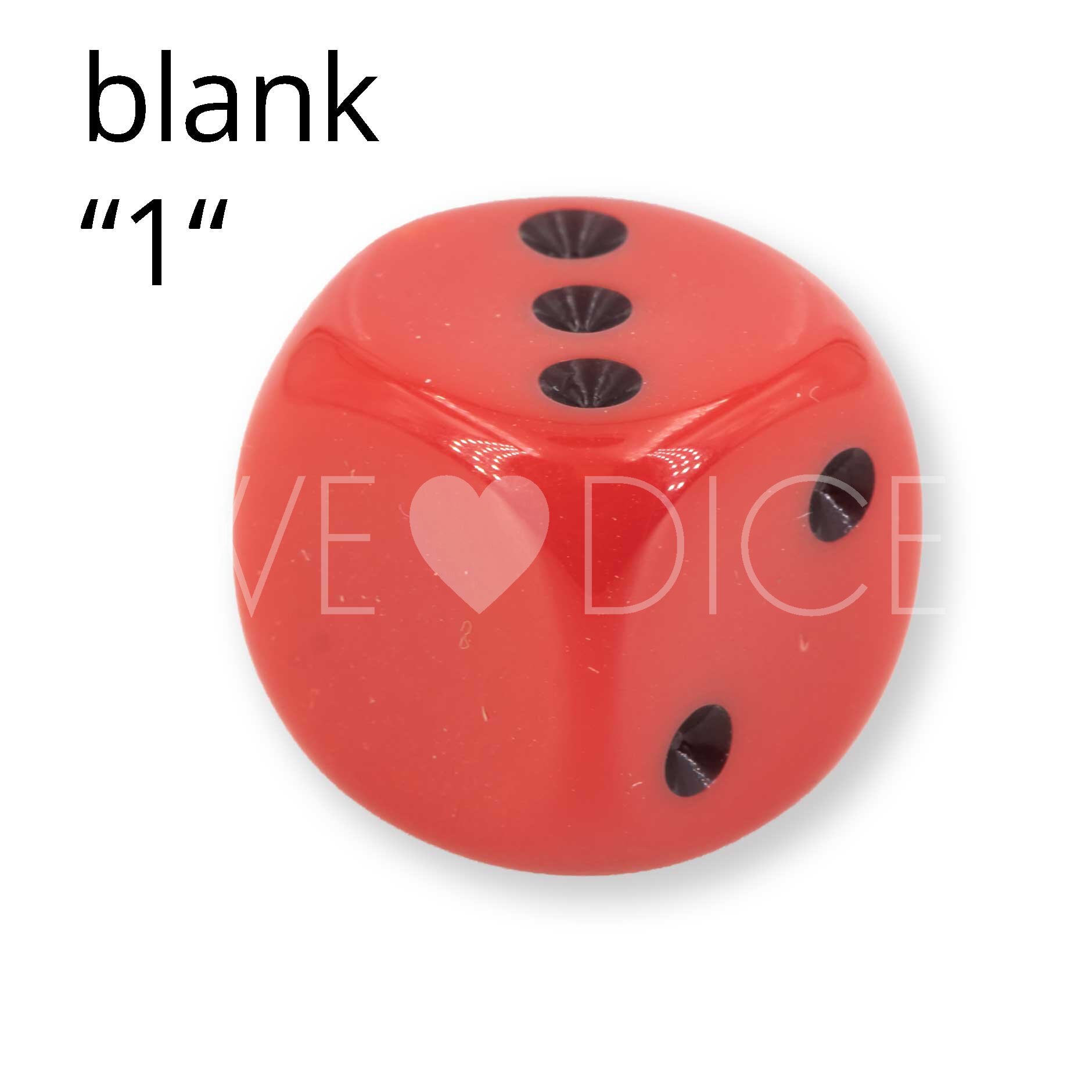 16mm Würfel in rot / schwarz Satt ohne "1"