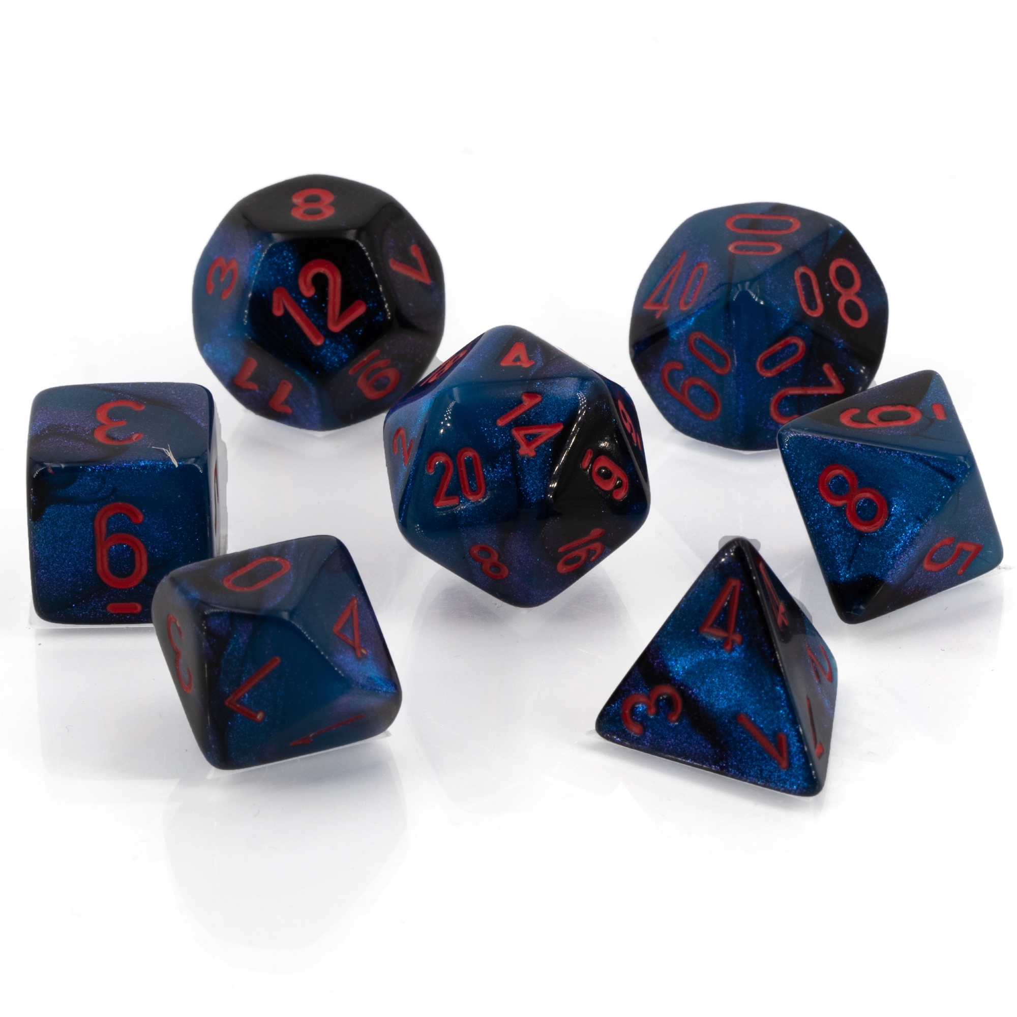 Gemini® Polyhedral Schwarz-Starlight / rot 7-Würfel Set