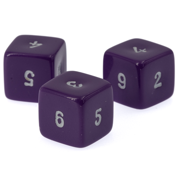 W6 Würfel in lila / weiß Satt