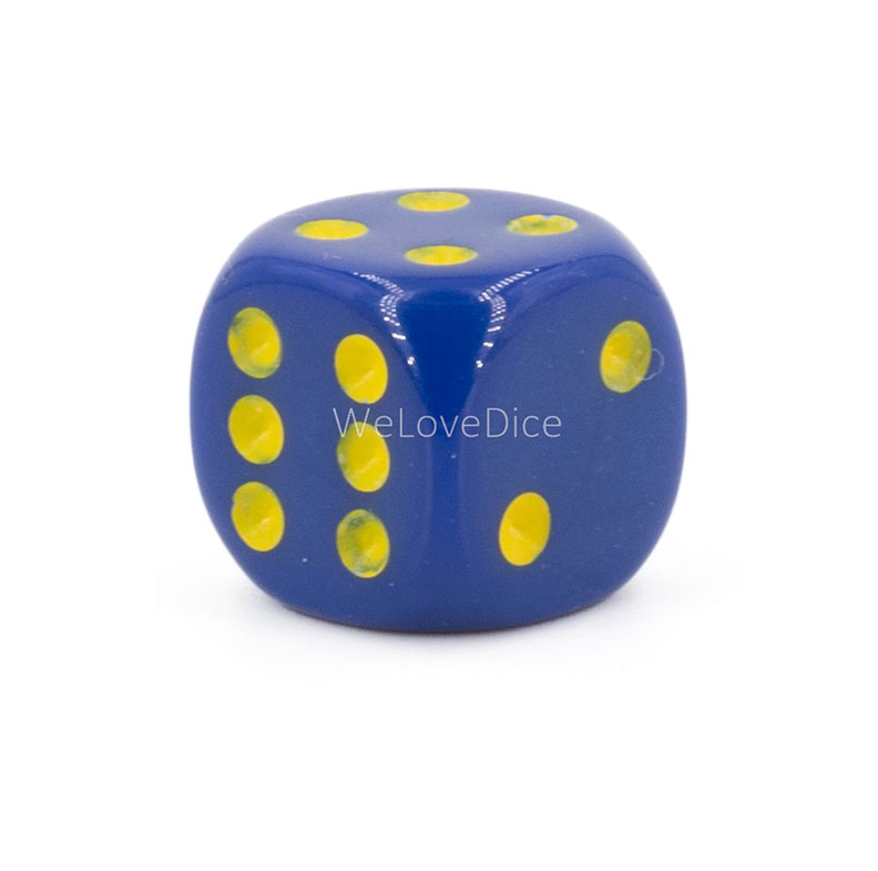 16mm Würfel in blau / gelb Satt