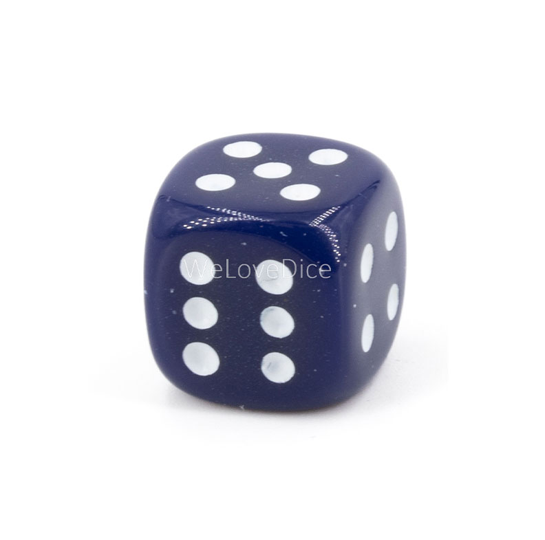 14mm Würfel in dunkelblau / weiß Satt