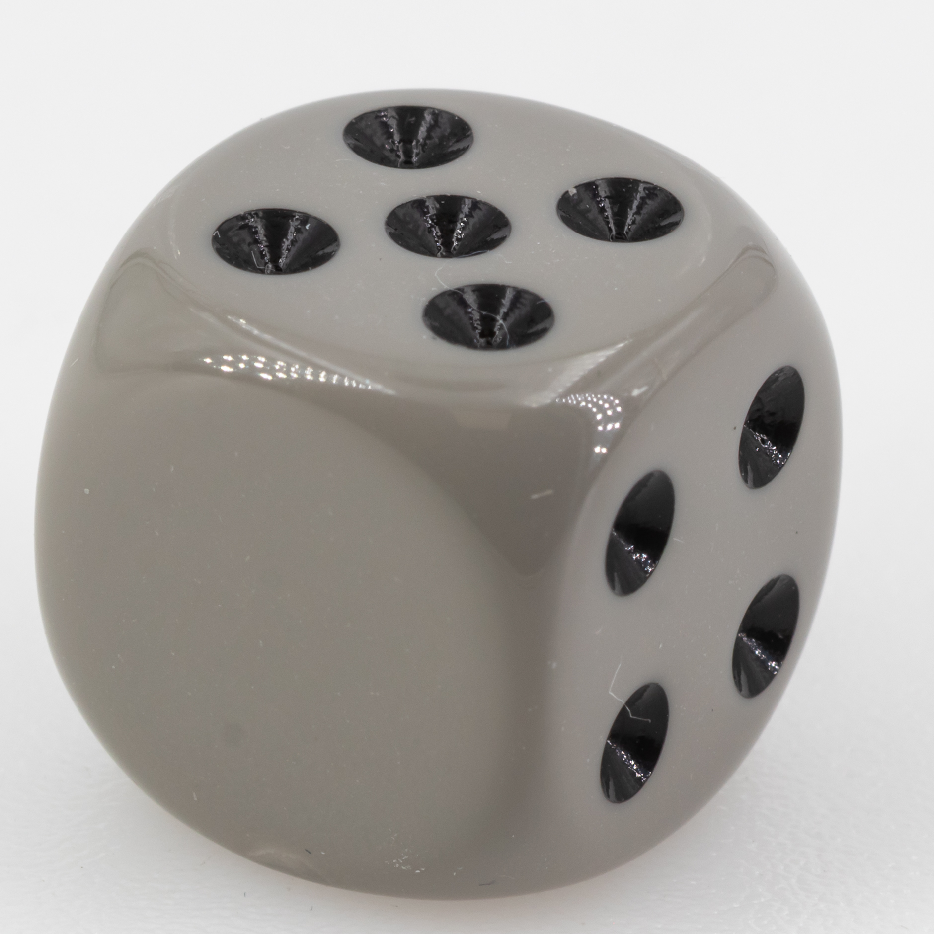 16mm Würfel in grau / schwarz Satt ohne "6"