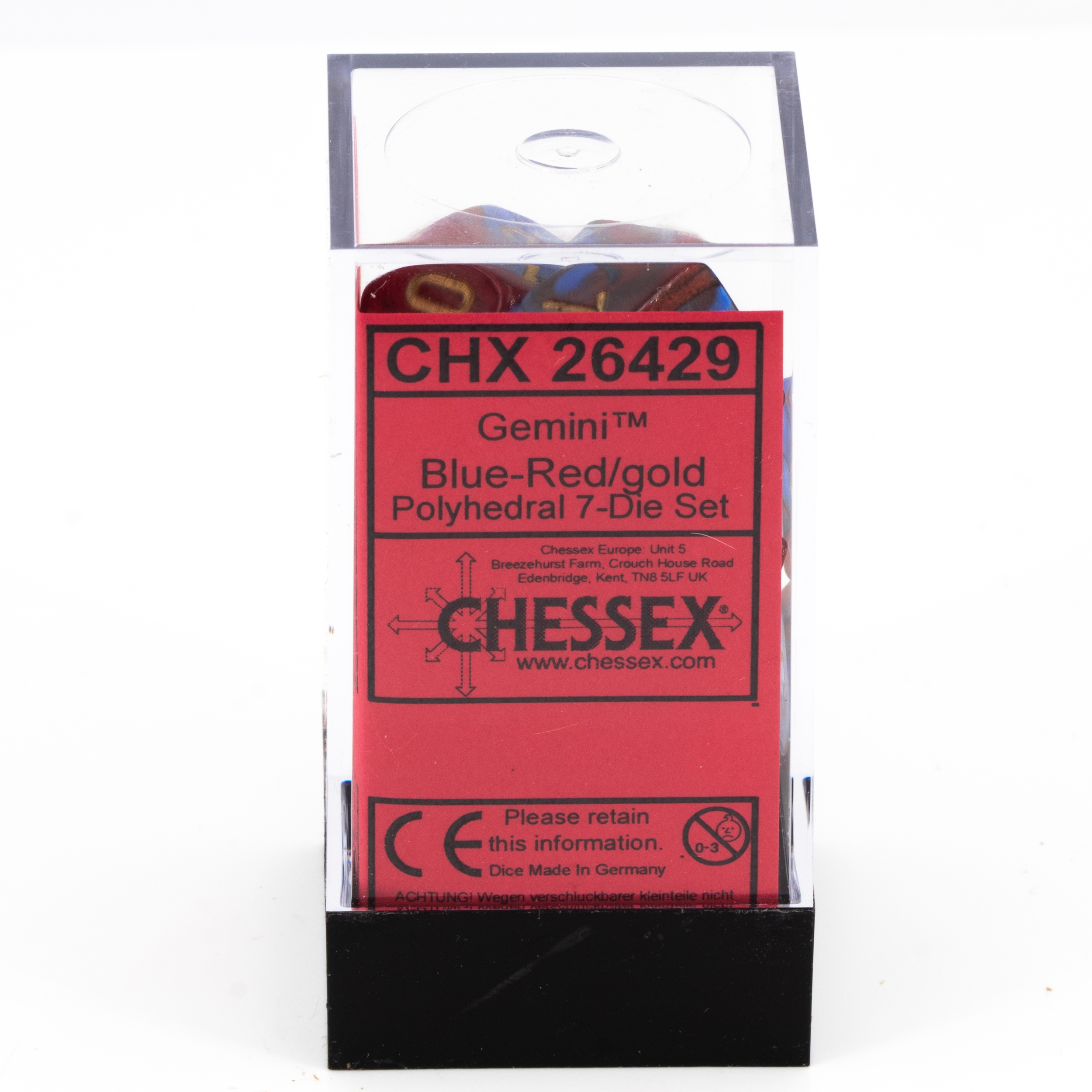 Gemini® Polyhedral Blau-Rot / gold 7-Würfel Set