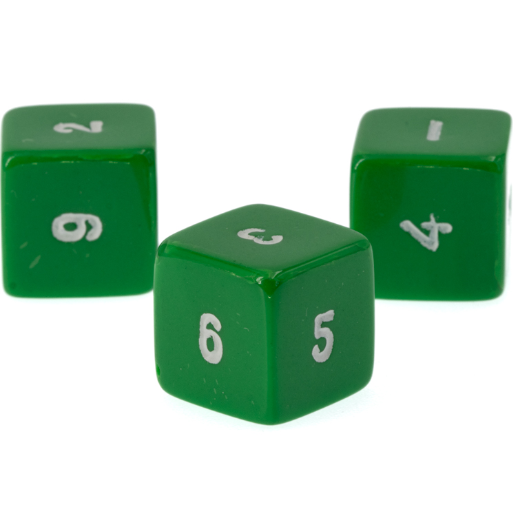 W6 Würfel in hellgrün / weiß Satt