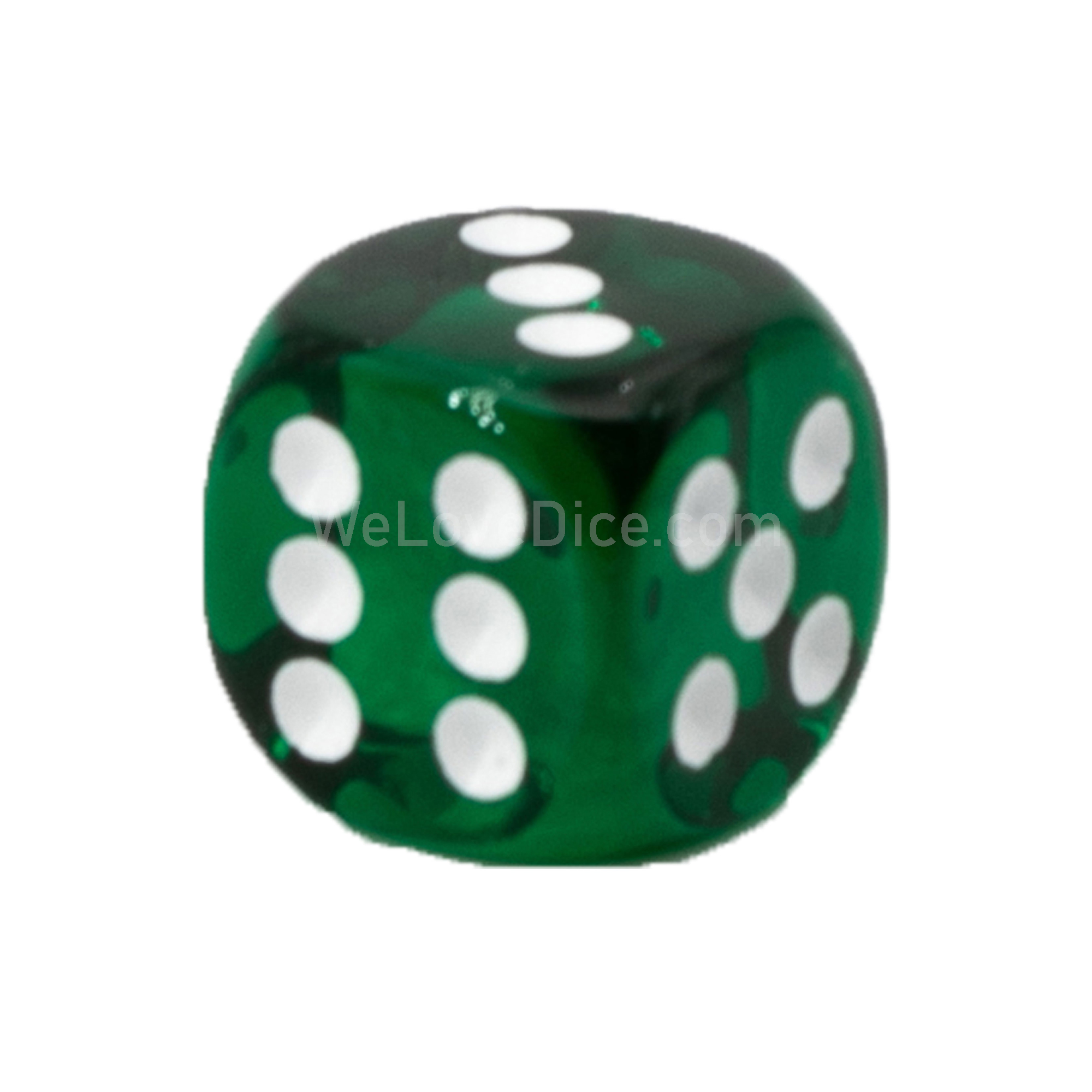 18mm Würfel in dunkelgrün transparent / weiß Transparent