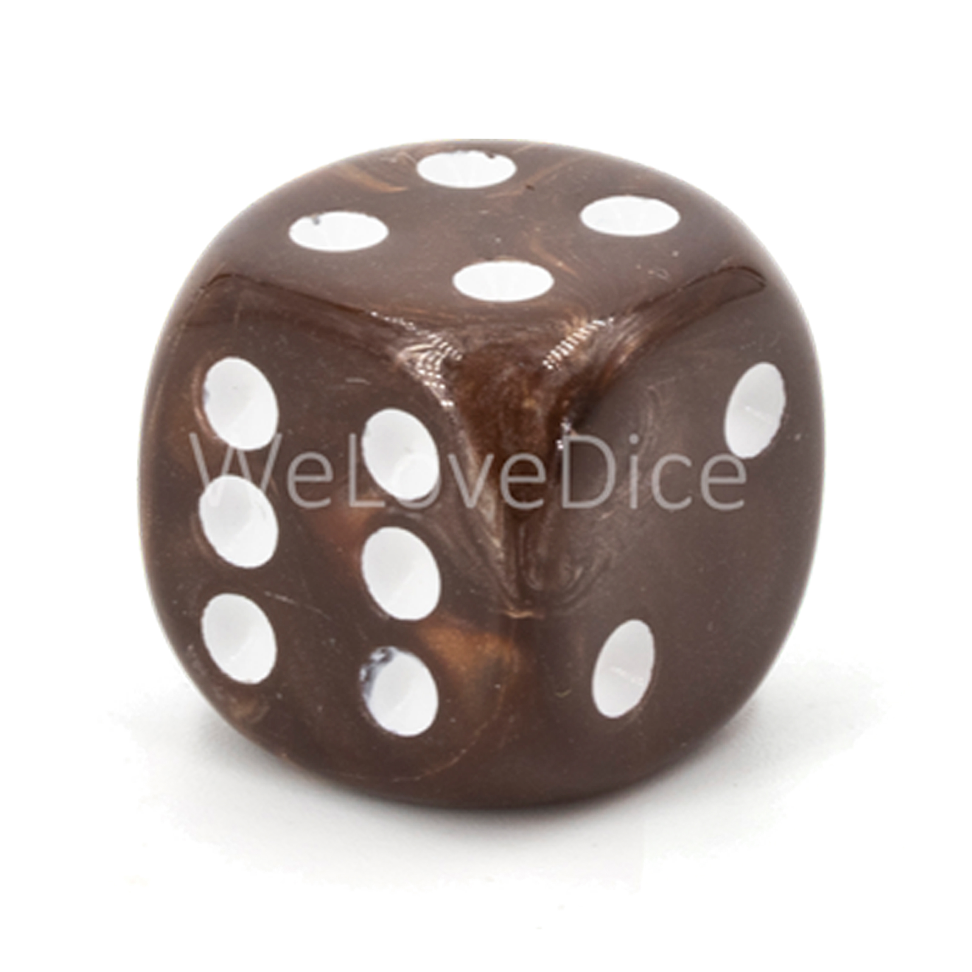 20mm Würfel in braun / weiß Seide