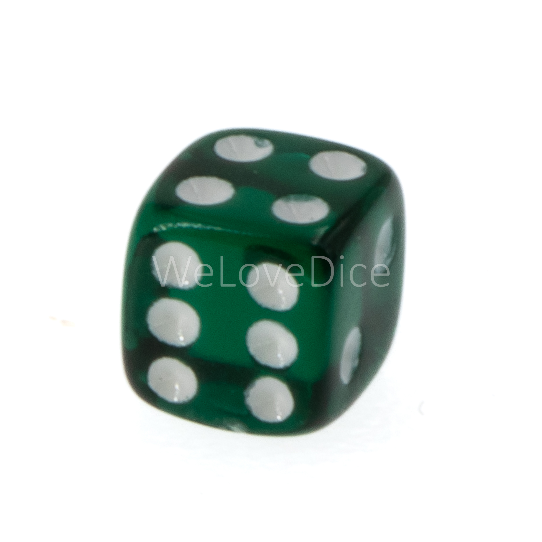 5mm Würfel in dunkelgrün transparent / weiß Transparent