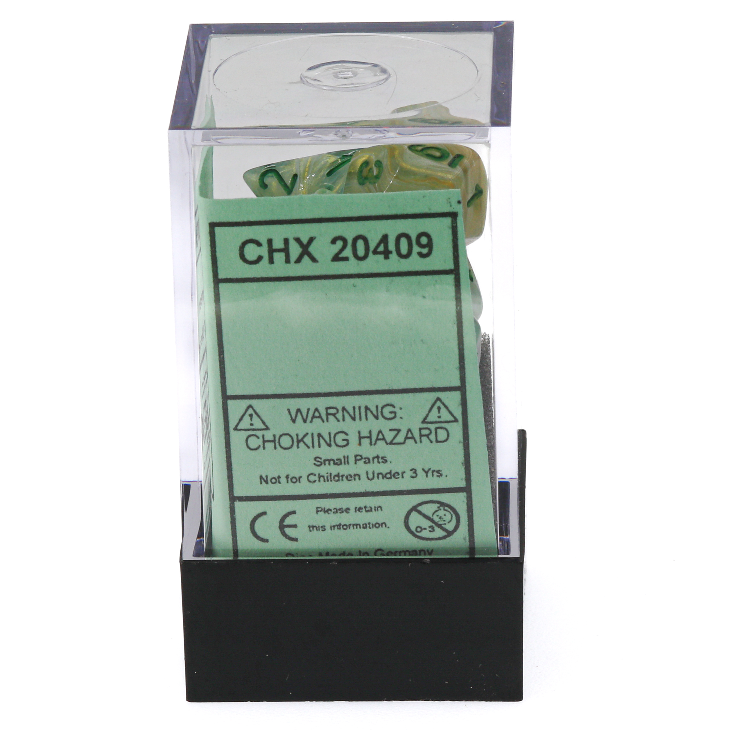 Mini-hedral Borealis Polyhedral Hellgrün / Gold 7-Würfel Set