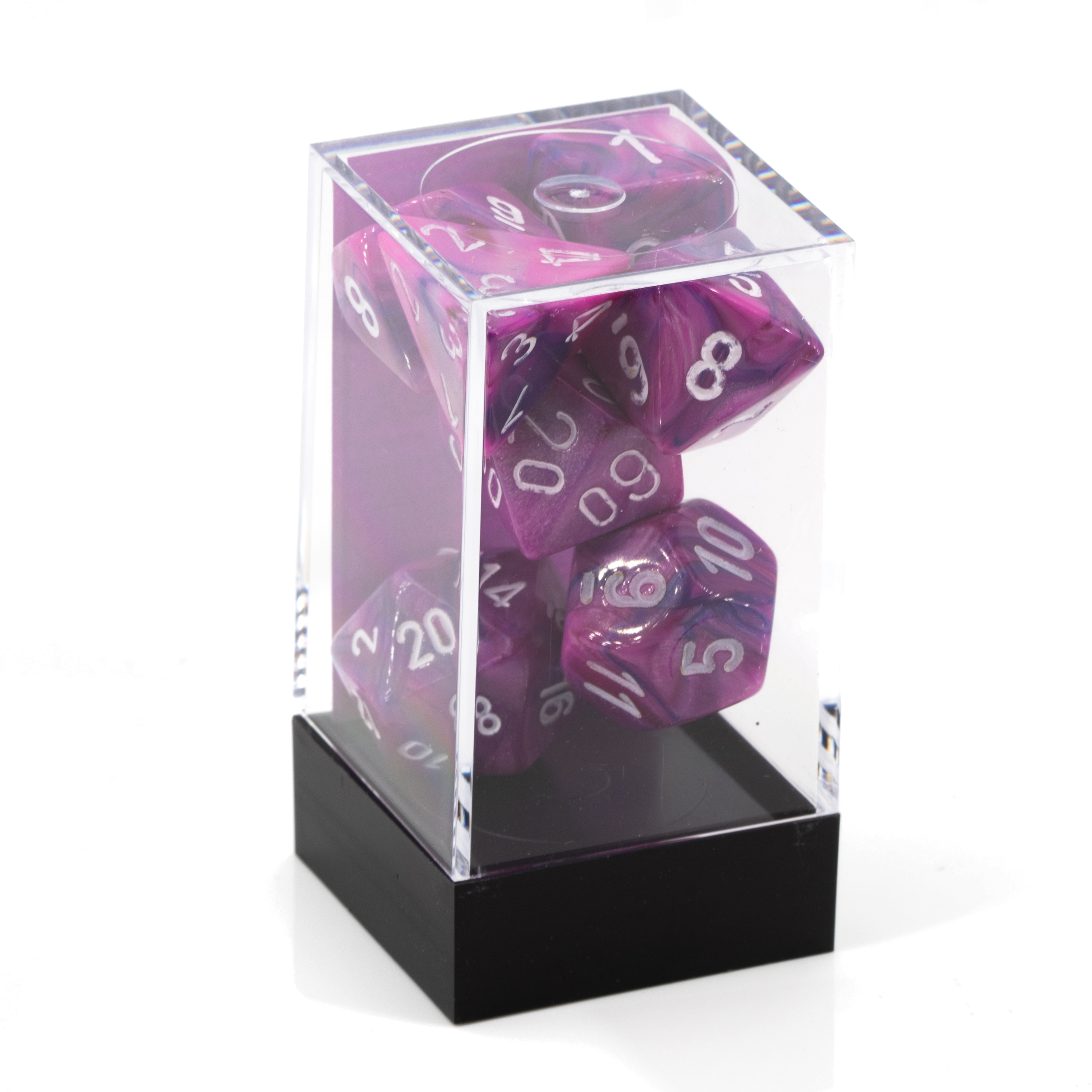 Festive® Polyhedral Violett / Weiß 7-Würfel Set