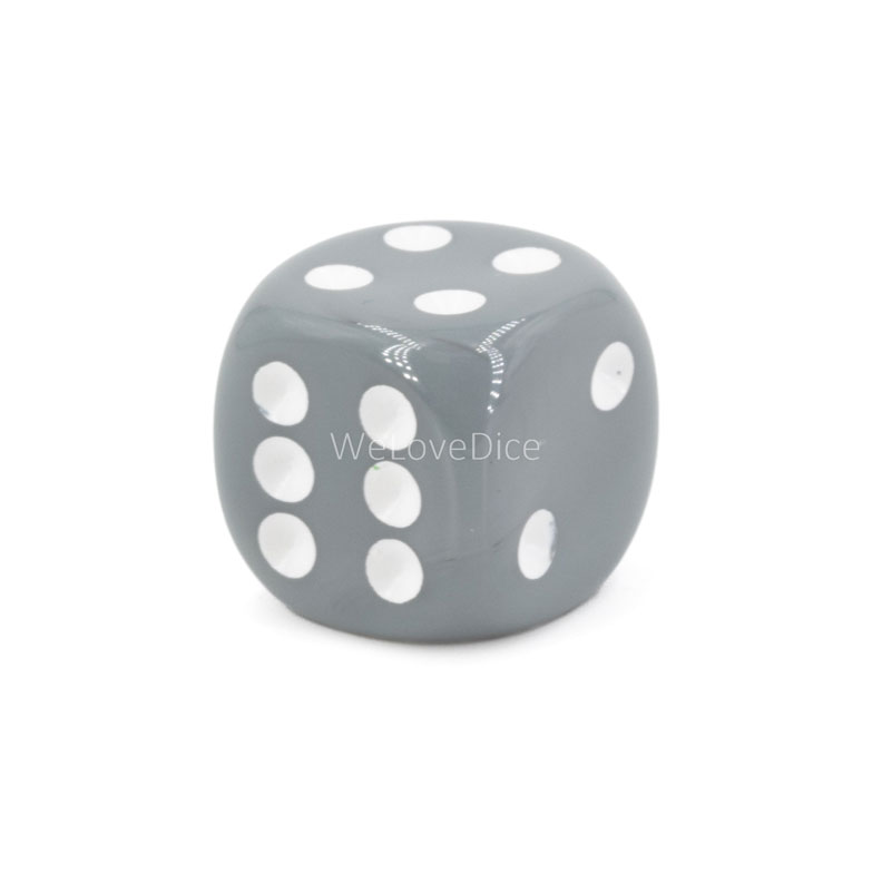 14mm Würfel in grau /  weiß Satt