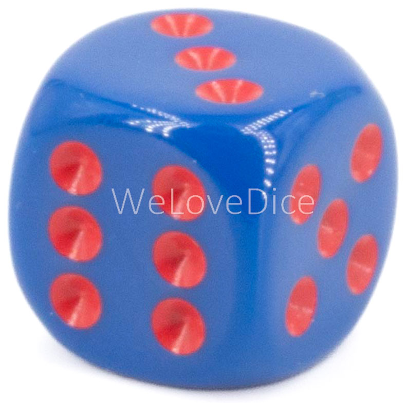 30mm Würfel in dunkelblau / rot Satt