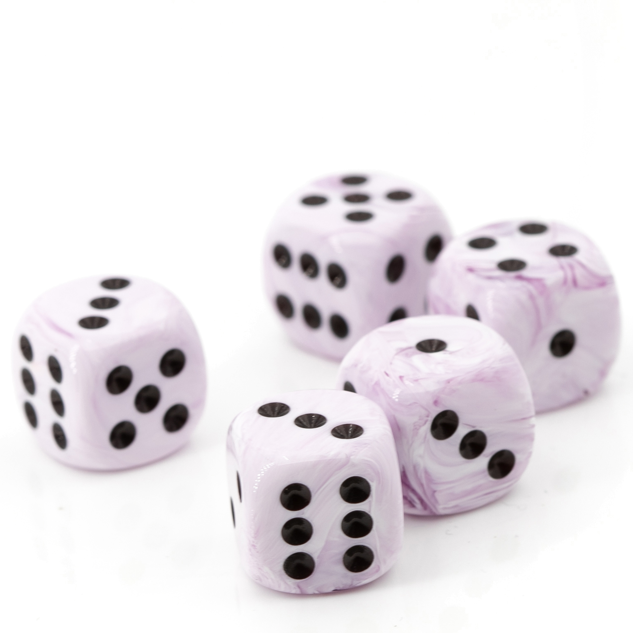 12mm Würfel in ice cream lila / schwarz Marmor