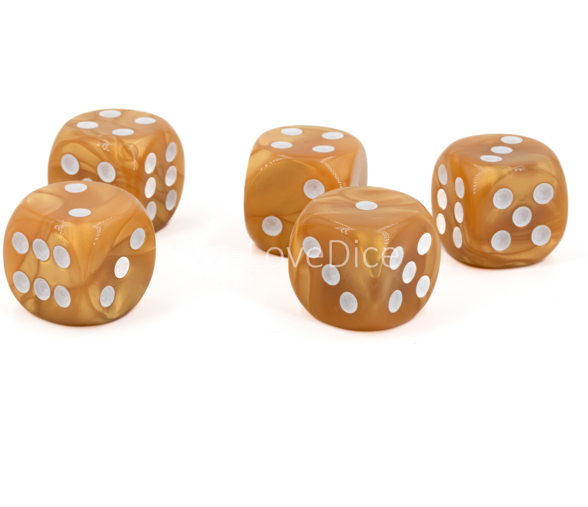 16mm Würfel in goldfarben / weiß Seide