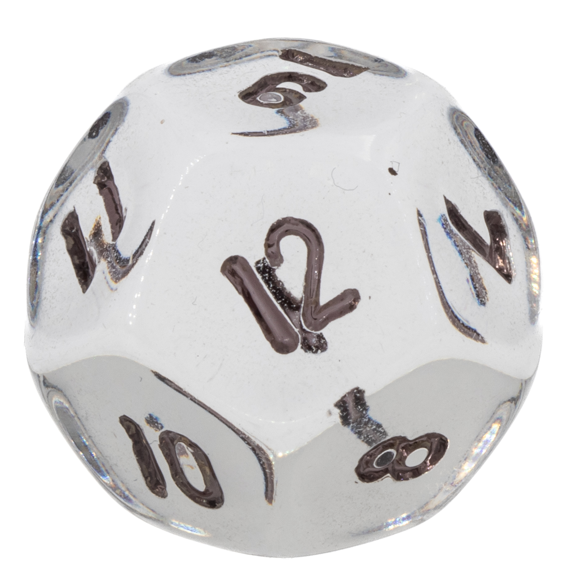 W12 Würfel in glasklar transparent / schwarz Transparent