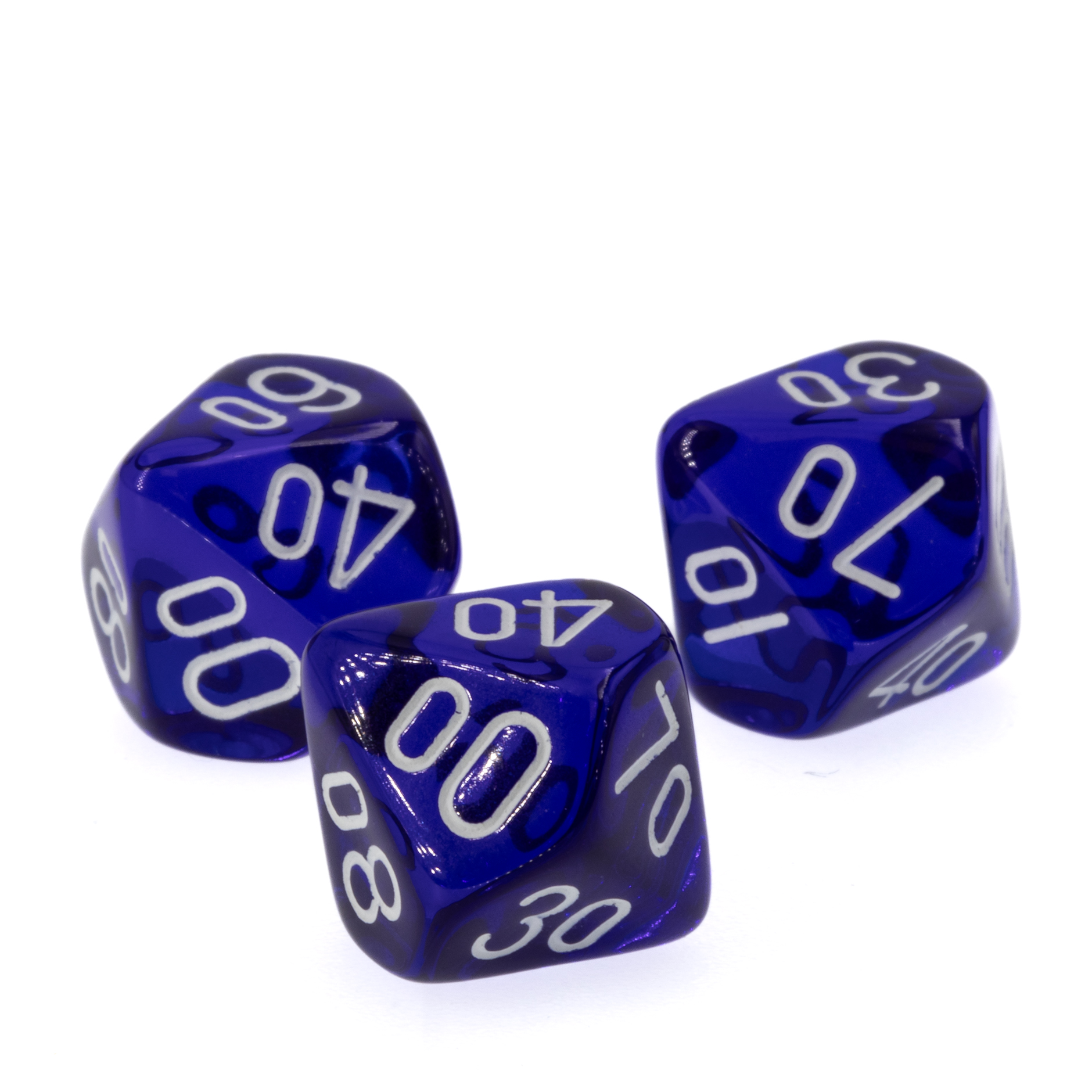 W% Würfel in dunkelblau / weiß Transparent