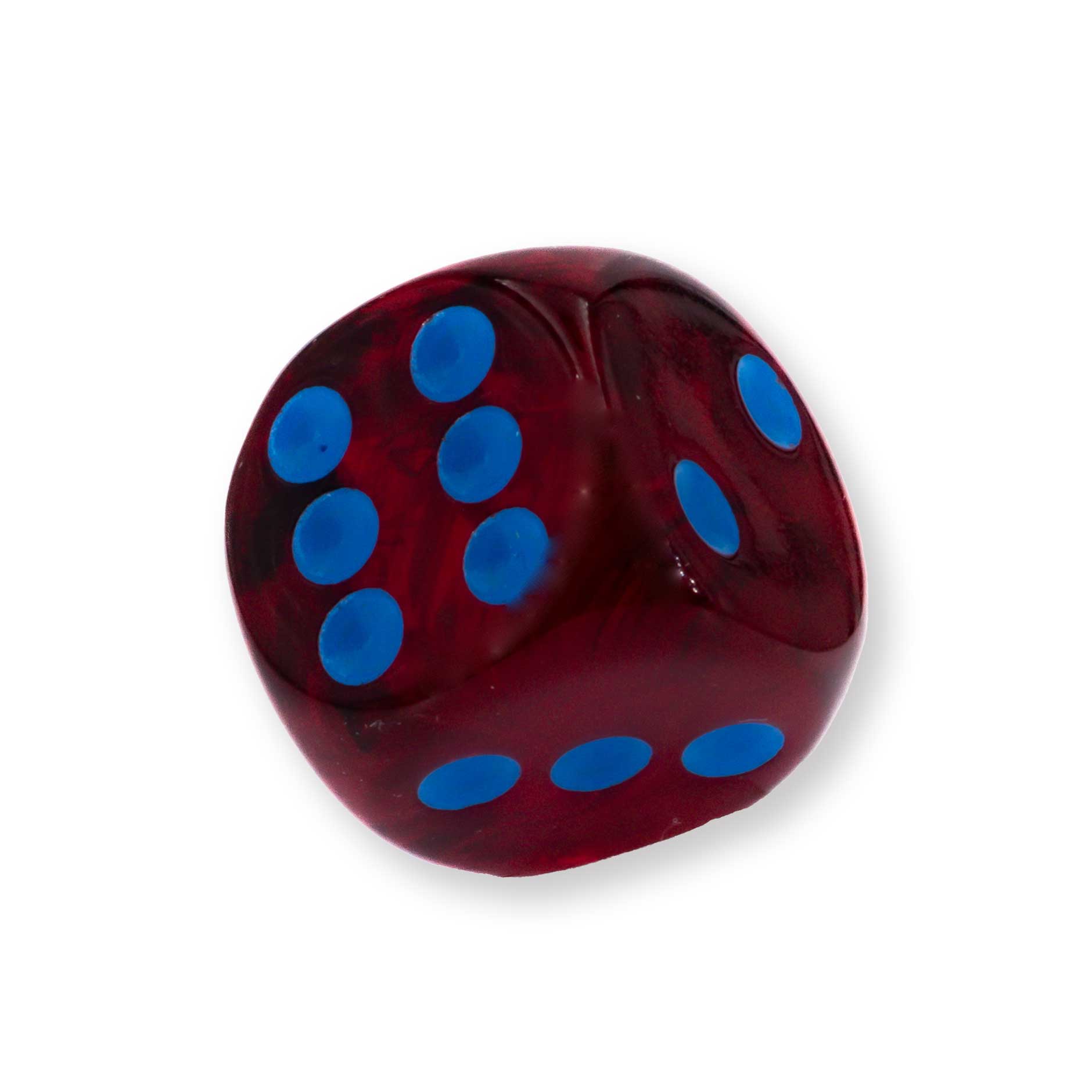 16mm Würfel in blutrot / blau Seide