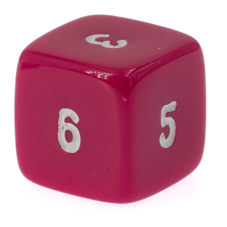 W6 Würfel in rosa / weiß Satt