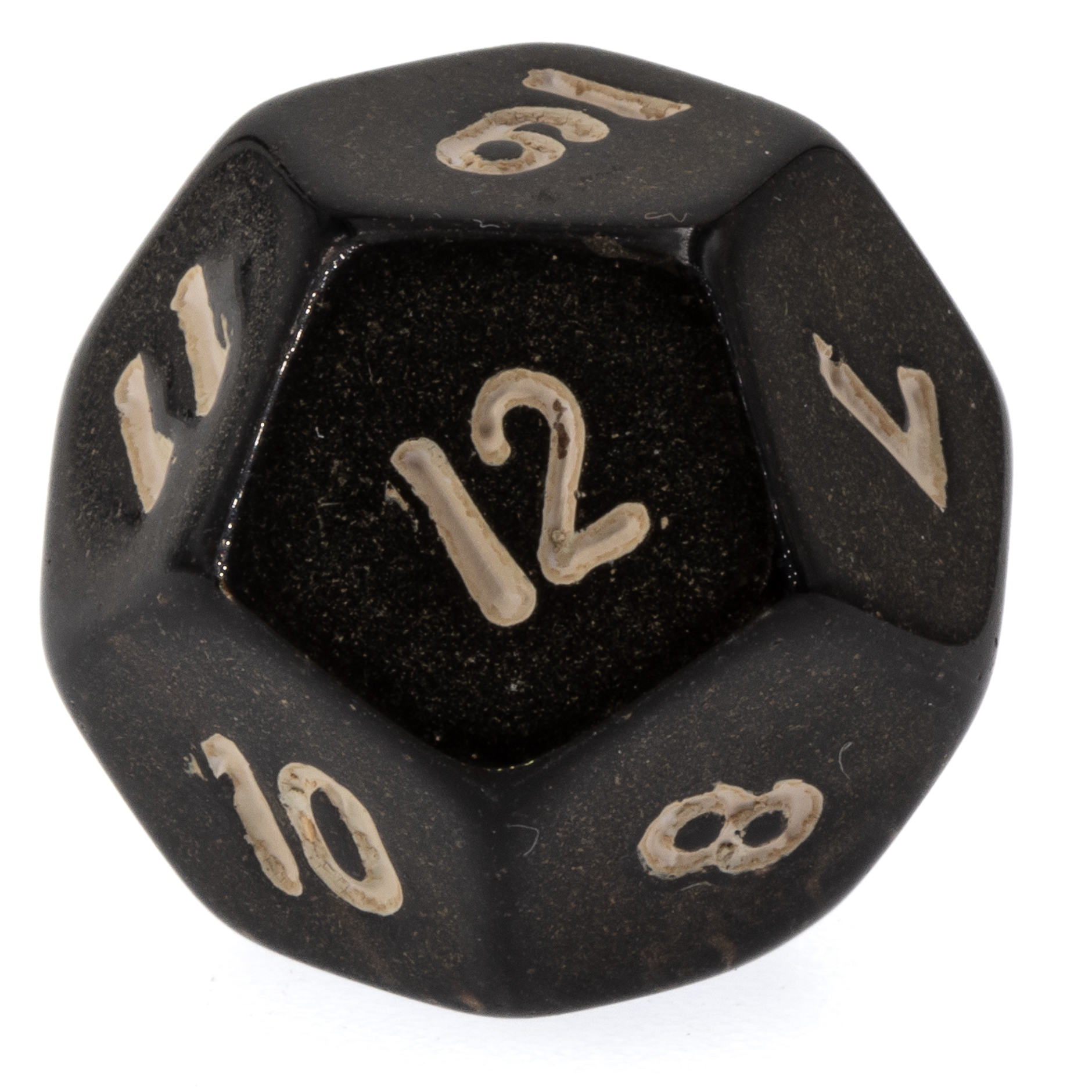 W12 Würfel in dunkelgrau / gelb Satt