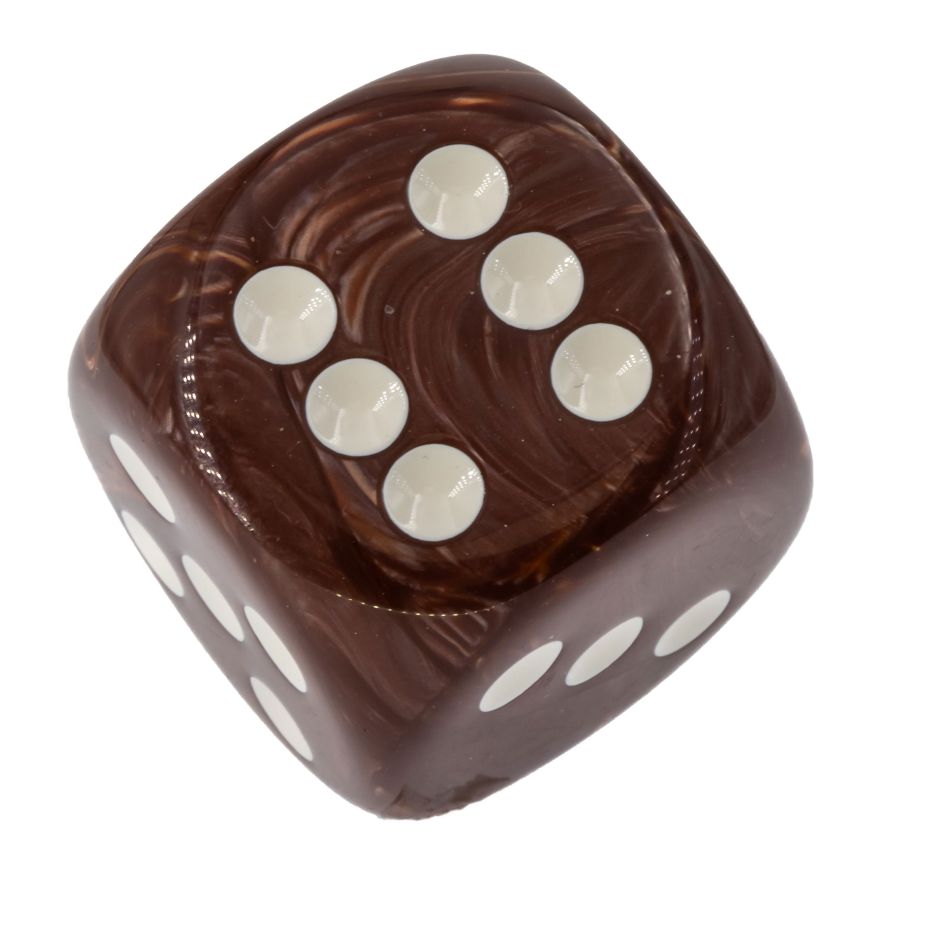 30mm Würfel in braun / weiß Marmor