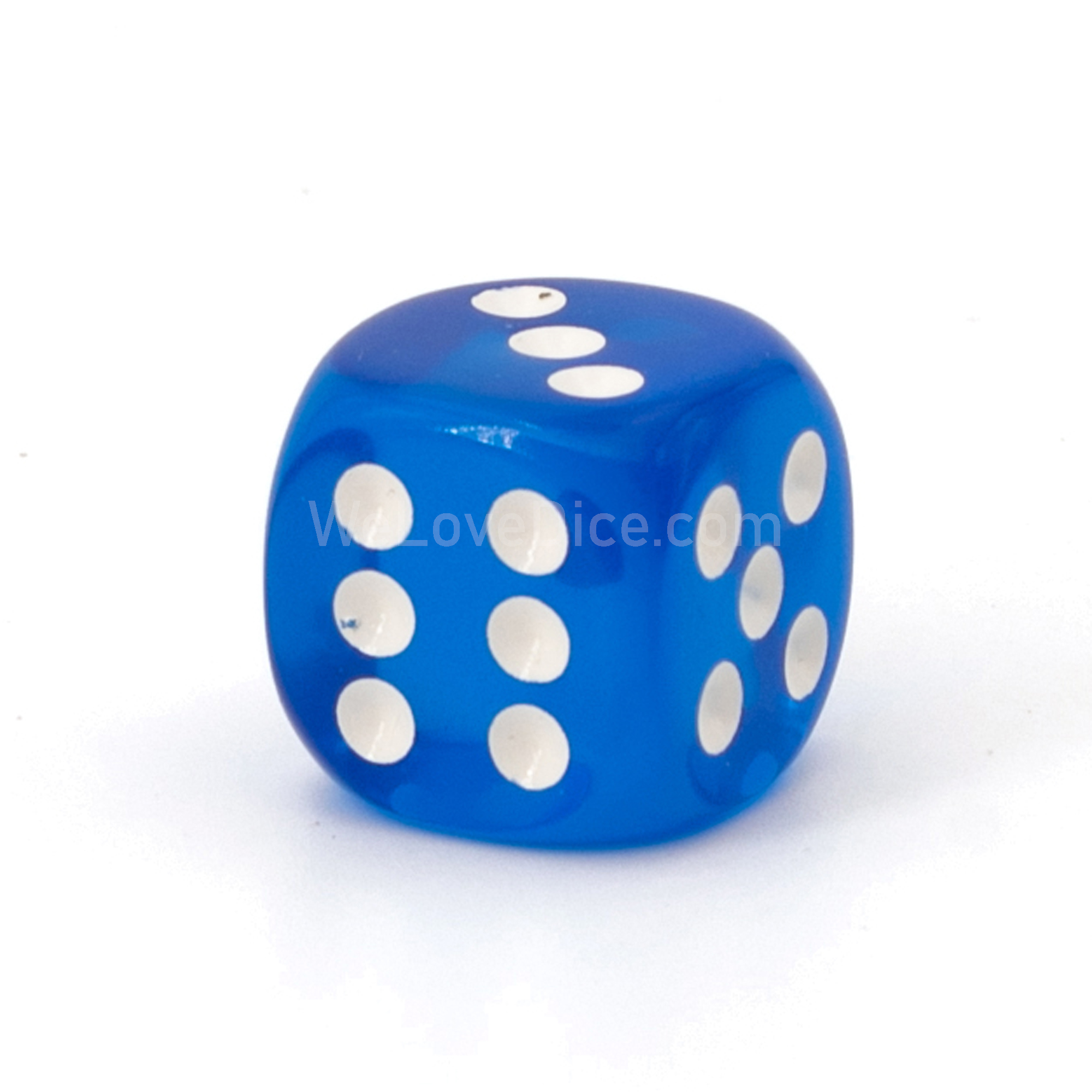 16mm Würfel in blau / weiß Transparent